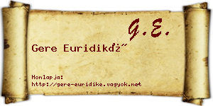 Gere Euridiké névjegykártya